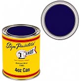 1 Shot Lettering Enamel Paint, Professional Pinstriping and Lettering Paint 4 OUNCE CAN 156L/4Z (156L- Brilliant Blue)