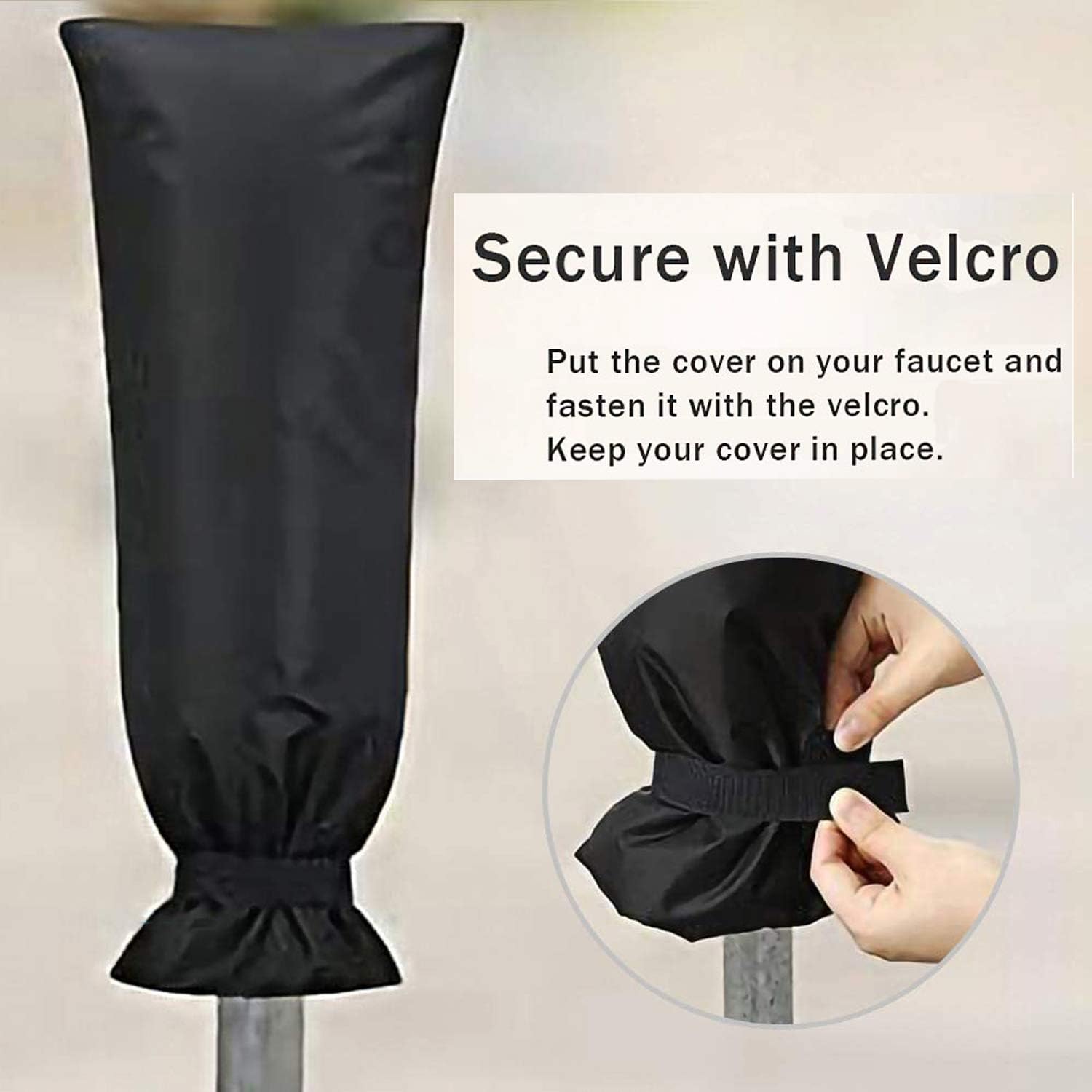 Senksll Outdoor Faucet Cover Socks for Winter Freeze Protection, Reusable Faucet Insulation, Anti-Freeze Hose Bib, Black, Set of 1(Long) : Garden & Outdoor