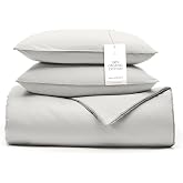 BOLL &amp; BRANCH Signature Comforter Set, Full/Queen, Mist | 1 Comforter, 2 Shams - Duvet Insert &amp; Cover in 1 Layer - Luxury Organic Cotton, Down Alternative, Hypoallergenic, All-Season