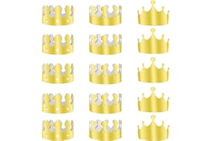 TUPARKA 36 PCS Paper Crowns Hat Gold Foil Crowns Paper Party Hat for Birthday Party, Baby Shower