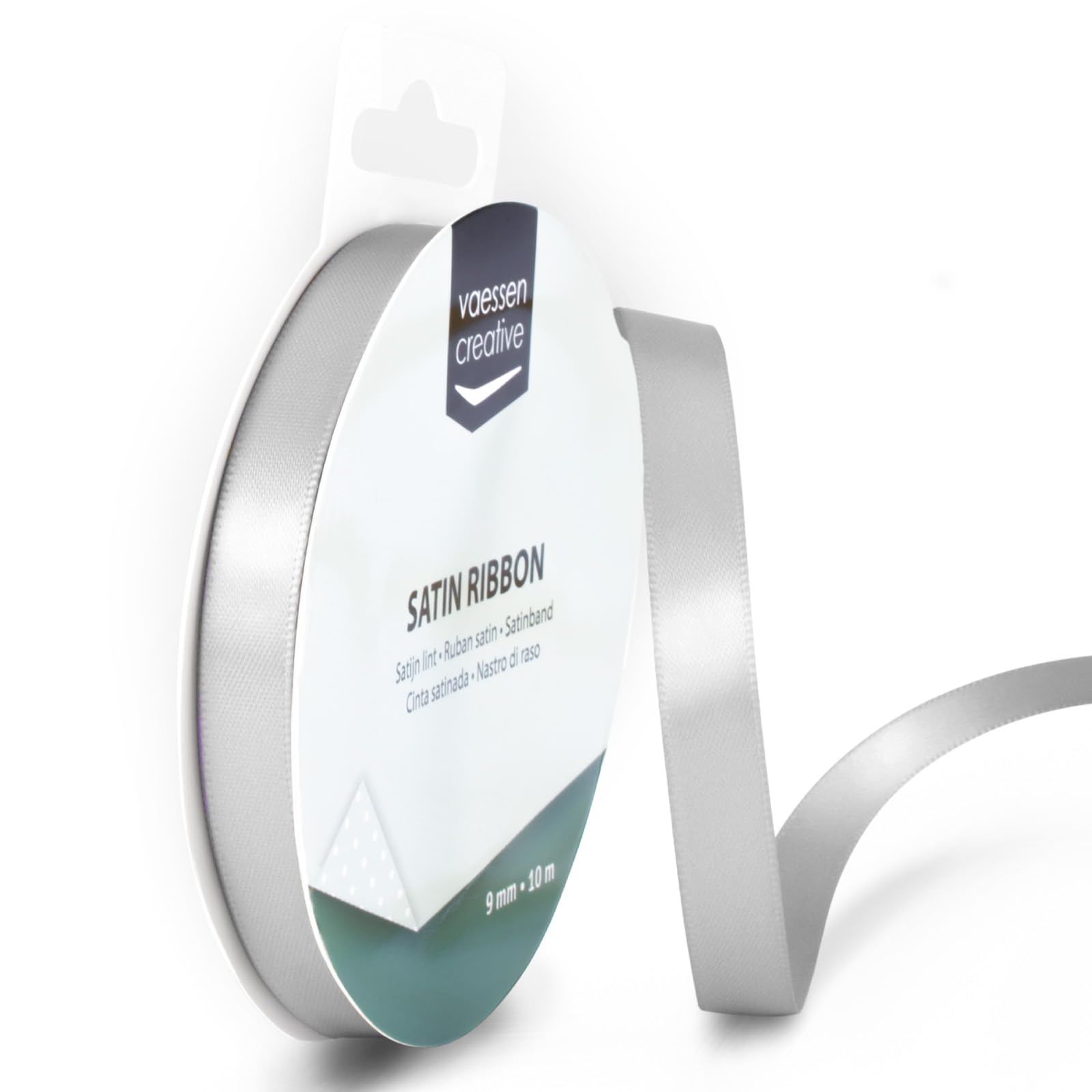 Vaessen Creative Satin Ribbon, Dark Green, 9mm x 10m, Elegant Shine for Card Making, Scrapbooks, Gift Wrapping and Other Craft Projects, 9 mm