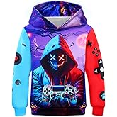 FKCQRJW Boys Hoodies for Men Graphic Pullover, 3D Print Video Gaming Sweatshirt for Teenager (XS-XL)