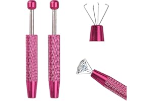 2pcs Jewelry Grabber Tool, Piercing Ball Grabber Reacher Jeweler Pick Up Tool for Changing Jewelry 4-Claw Tweezers for Diamon