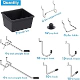 FRIMOONY Pegboard Hooks Assortment 110pc Tool Organizer w/ 50 Peg Locks for 1/8 view 2