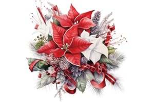 EastVita Christmas Flower Toilet Seat Stickers Self-Adhesive DIY PVC Toilet Decals for Bathroom Cistern Restroom Power Switch Decor PVC 1 As Shown