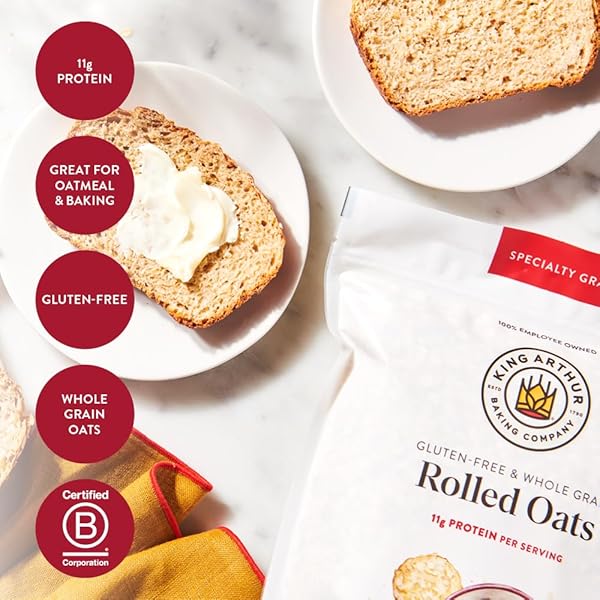 KING ARTHUR BAKING COMPANY GLUTEN-FREE & WHOLE GRAIN ROLLED OATS 2LBS.