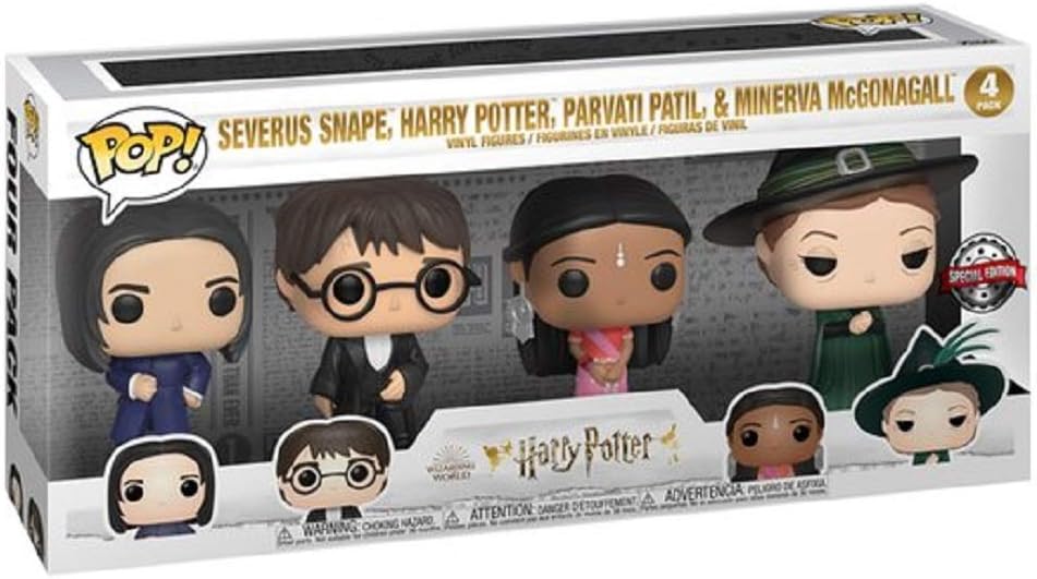 Funko Pop! Wizarding World: Severus Snape, Harry Potter, Parvati Patil, Minerva McGonagall 4pk, Various