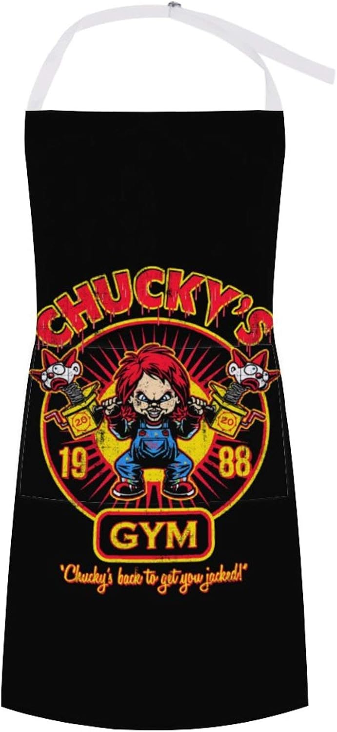 Amazon Co Jp Child S Play Gym チャッキー エプロン 首掛けエプロン おしゃれ ポケット付 調節可能 撥水 汚れにくい シワ防止 仕事用 保育士 カフェ 料理室 家庭用 女性用 男性用 男女兼用 人気 多機能 個性 贈り物 服 ファッション小物