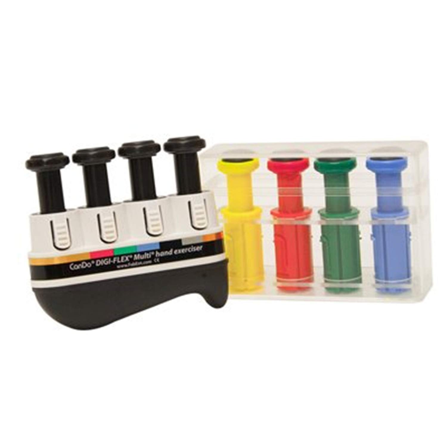 CanDo Hand exerciser, finger trainer CanDo® Digi-Flex® - 1 basic unit, 8 buttons (4 - very strong, 1 - very light, 1 - light, 1 - medium, 1 - strong)