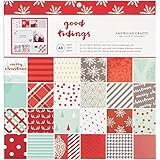 American Crafts 48 Sheet Golden Holidays Paper Pad, 12 x 12