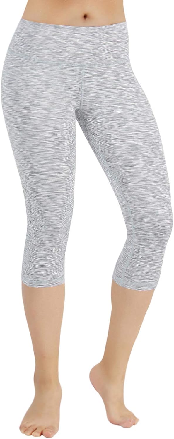 ODODOS Women's High Waist Yoga Capris, Tummy Control Workout Yoga Leggings with Inner Pocket: Clothing