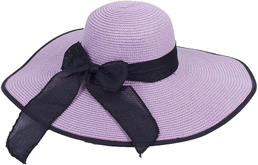 Amazon Co Jp ファッションバイザー 女性の太陽帽子レディースビーチ夏麦わら帽子太陽保護屋外の休日レジャー帽子フランジキャップ 色 紫の サイズ ワンサイズ ホーム キッチン
