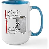 CafePress Funny Sayings I Hate My Job Mugs 15 oz (444 ml) Ceramic Coffee Mug
