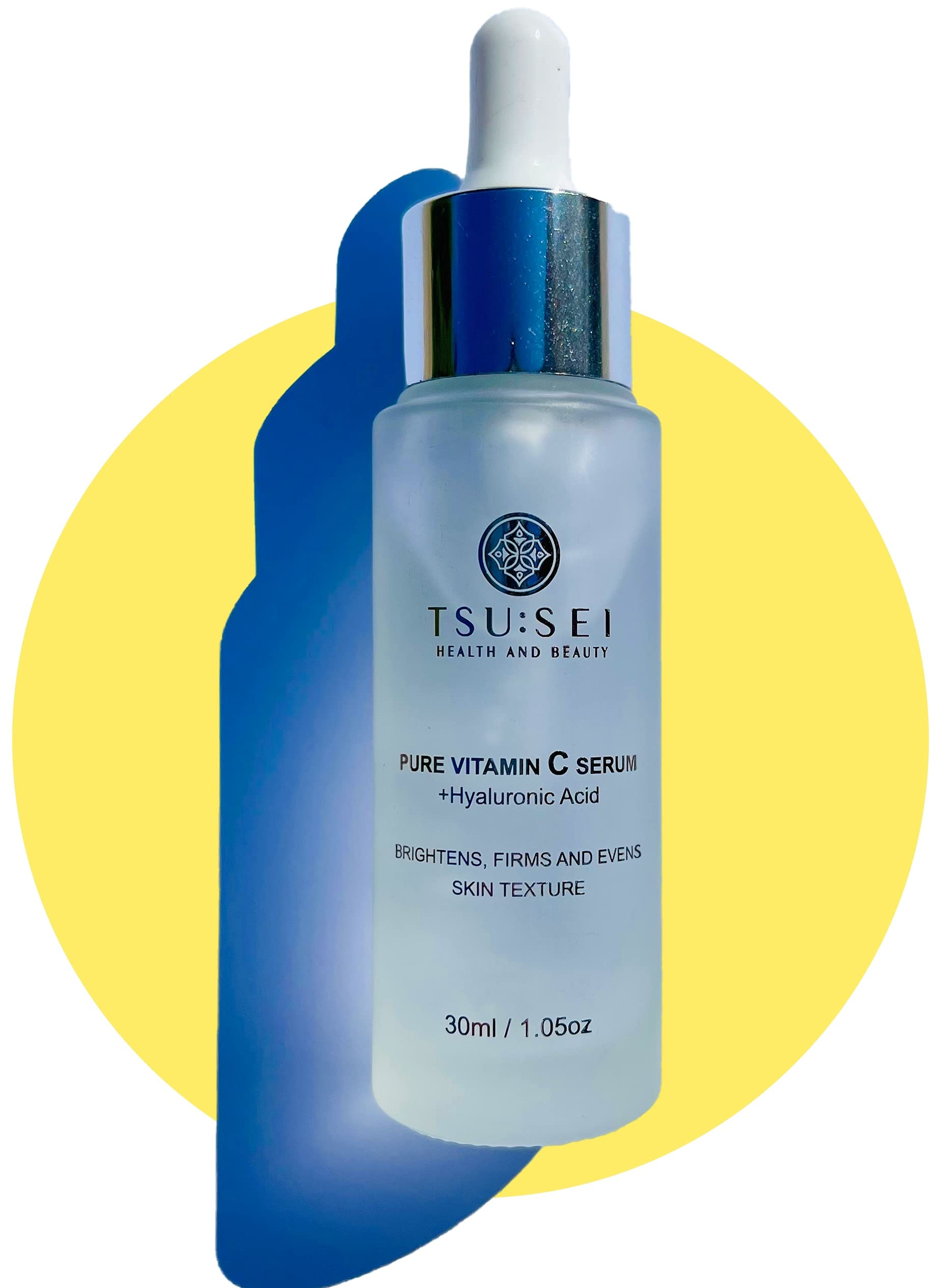 20% PURE VITAMIN C SERUM For Face with Hyaluronic Acid by TSU:SEI. Organic, Anti Ageing, Anti Wrinkle Serum For Face. Sensitive, Dry, Oily, Acne Prone Skin. Women and Men.30ml.