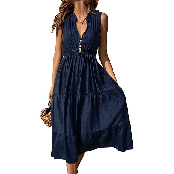 Calvin Klein Women's Sleeveless A Line Midi Dress with V Neckline, red, 8  at Amazon Women's Clothing store
