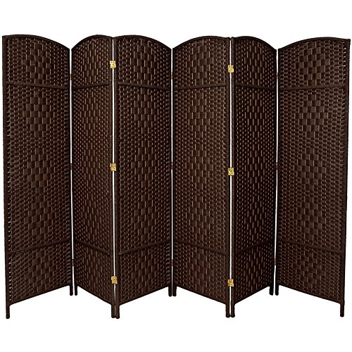 Oriental furniture 6 ft. tall diamond weave fiber room divider - …