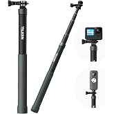 TELESIN 120cm/47.2in Invisible Selfie Stick for GoPro DJI Insta360 | Carbon Fiber Waterproof Long Pole for DJI Osmo Nano Action 6 5 Pro 4 Pocket 4 3 GoPro 13-5 Insta360 Luna Ultra X5 Xtra Muse