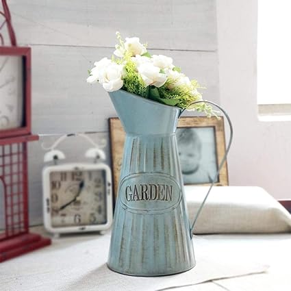 Chen0 Super High Vintage Watering Can Tin Flower Watering