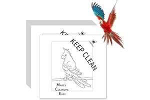 TABABAO Bird Cage Liners, Bird Cage Paper Liners, 50pcs Disposable Cage Liners, Pre-Cut Large Bird Cage Liners for Parrot, Parakeet, Conure, Cockatiel, Kraft Paper Cage Liners, 18 X 17 inch, White