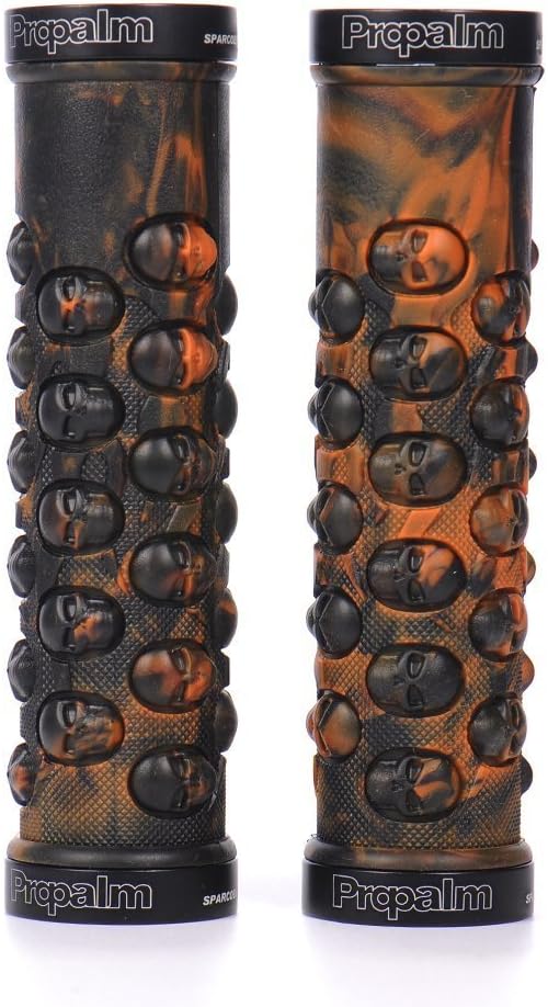 PROPALM Bike Handlebar Grip TPR Rubber Lock-on MTB Fixed Gear Anti-Slip Soft, Orange