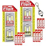 4 Pack Nebo Flipit 6523 Mount Anywhere Wireless Magnetic 215 Lumen LED Light with 3X Extra Nebo AAA Batteries and Bonus LightJunction Keychain Light