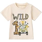 Kids Toddler Baby Boys Girls Birthday T-Shirt Wild One/Two/Three/Four Years Jungle Safari Animal Shirt