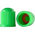 Green Plastic Tire Valve Stem Caps with O-Ring Rubber Seal Wheel Rim Air Dust Stem Covers Universal Tire Valve Caps for Car SUV Truck Motorcycle Bike and Bicycle (10-Pack)