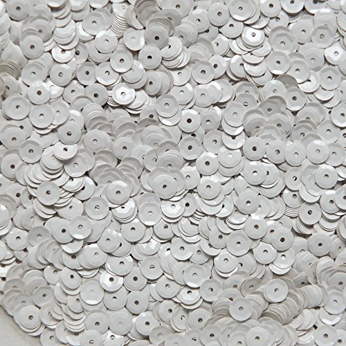 6mm CUP SEQUINS Facet PAILLETTES ~ Opaque Ivory Bone ~ Made in USA Loose for embroidery, arts, crafts, bridal wear, embellishment