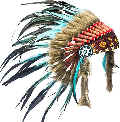 Kids Feather Headdress | ADJUSTABLE | Native American Indian Style | MANY COLORS