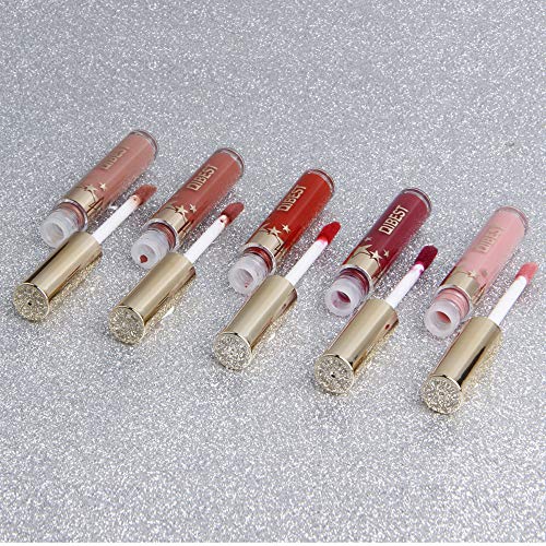 Matte Nude Lipstick Set, Christmas gift box, 10 Colors Waterproof Long Lasting Lip Gloss Non-Stick Cup Liquid Velvety Lipstick Set (10-1)