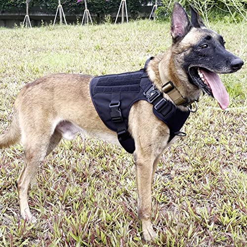 ICEFANG Tactical Dog Harness,XLarge Size, 2X Metal Buckle,Working Dog