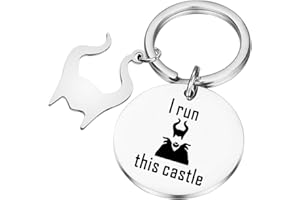 PLITI I Run This Castle Keychain Horns Resting Witch Face Charm Gift