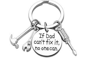 NIMTEVE Dad Keychain Dad Gifts From Son Daughter Christmas Gift Keyring Father's Day Gift For Dad Papa Daddy (If dad can't fix it, no one can)