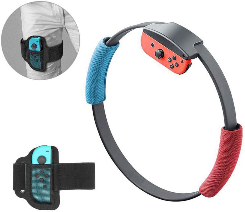 FGF Leg Strap and Ring-Con Grip for Ring Fit Adventure Nintendo Switch, Adjustable Elastic Wrist Strap Anti-Slip steering wheel Accessories Armband Sports Kits for Switch Joy-Con Controller Game