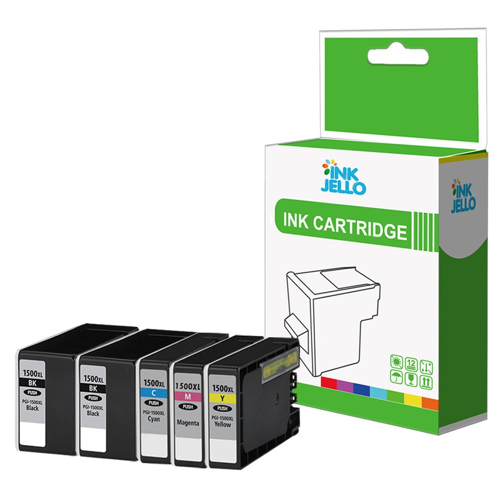 Inkjello Ink Cartridge For Printer, Compatible With Canon MAXIFY MB2050 MB2150 MB2155 MB2350 MB2750 MB2755-1500XL (Black,Cyan,Magenta,Yellow 5-Pack)