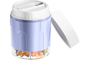 Zoksi Large Pill Organizer for Monthly, Vitamin Bottle Organizer with 7 Compartments, Supplement Organizer for Medicine Storage, Pill Dispenser for Medication, Vitamin Container for Travel (Purple)