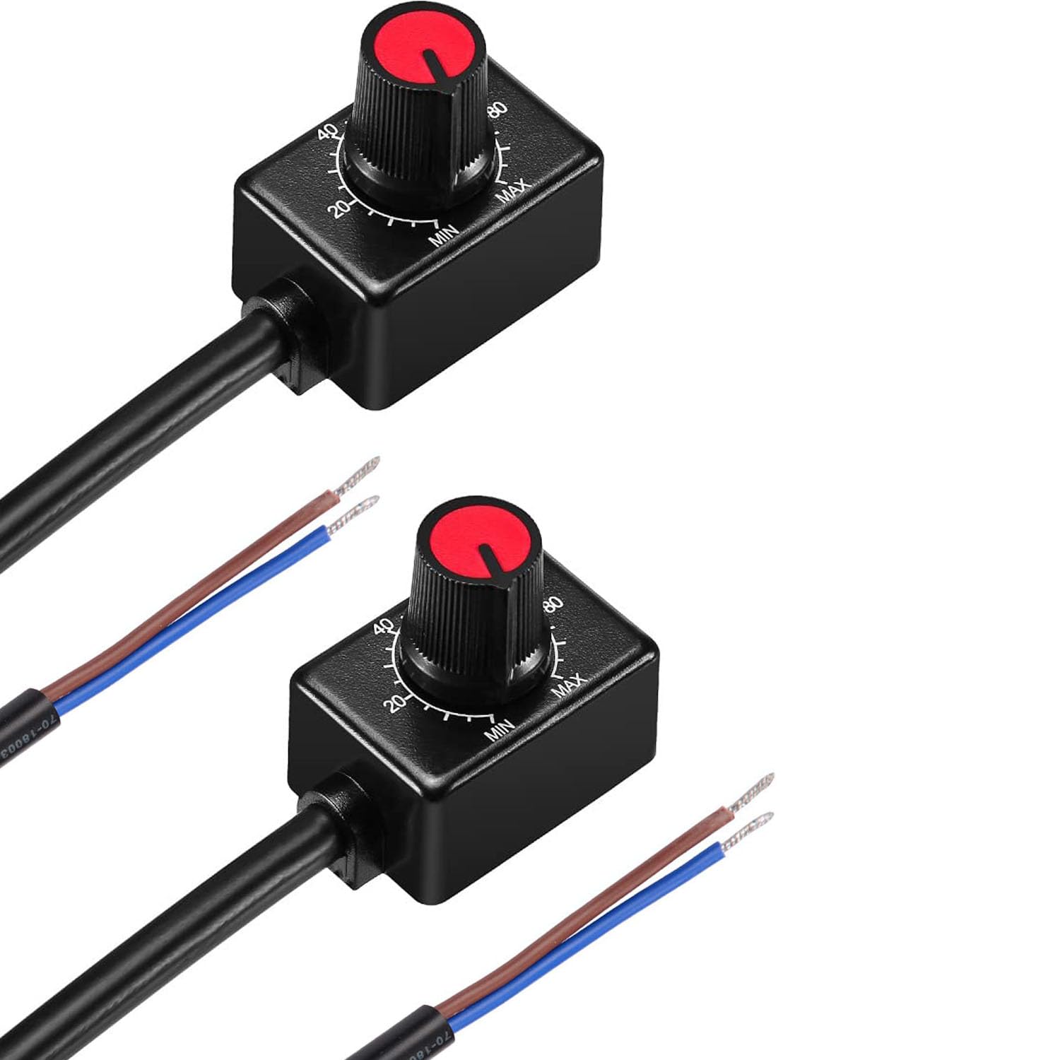 VISSQH 2pcs DC Knob led dimmer 0/1-10V Mini Controller Rotary Switch PWM Dimming for 0/1-10V Dimmable LED Driver to Control Interior Lighting Growth Lamp