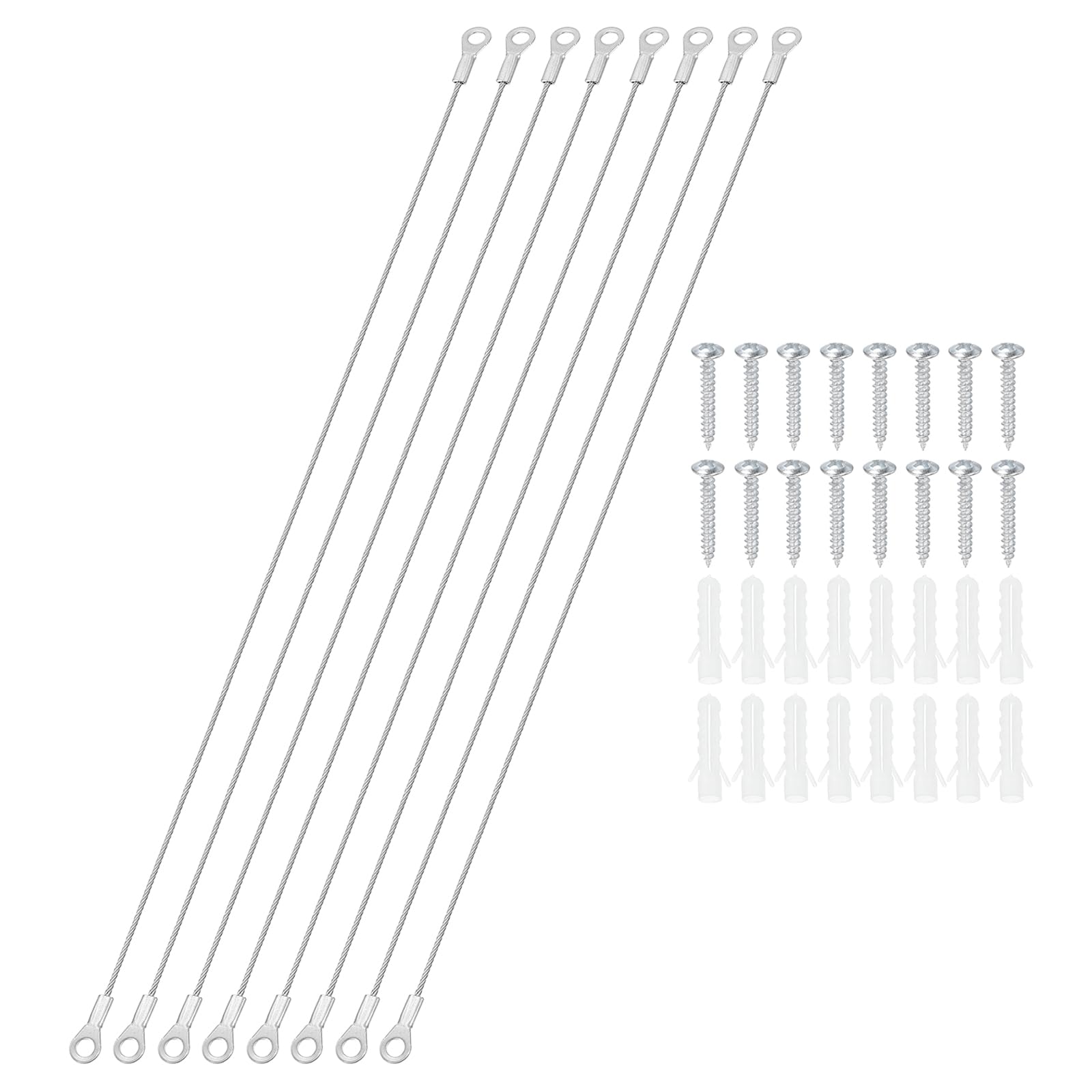 PATIKIL Cabinet Door Restraint Kit 1.5mm x 50cm, 8 Pack Stainless Steel Flexible Braided Cable Door Hinge Limiter for Limiting Chest Cupboard Door Opening Angle Swing