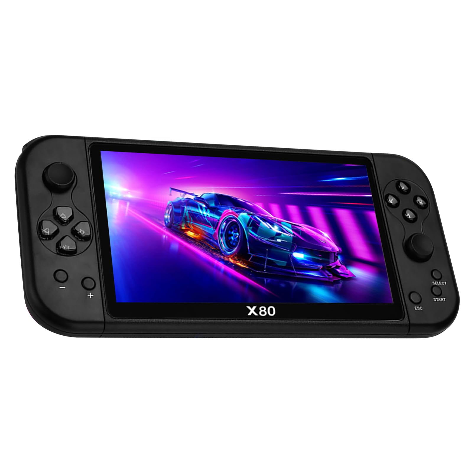 X80 Handheld Games Consoles, 7-inch Retro Handheld Game Console Built in 10000 Games for 10 Simulators, Support 128GB TF Card Extension, Multifunctional Handheld Consoles for Kids