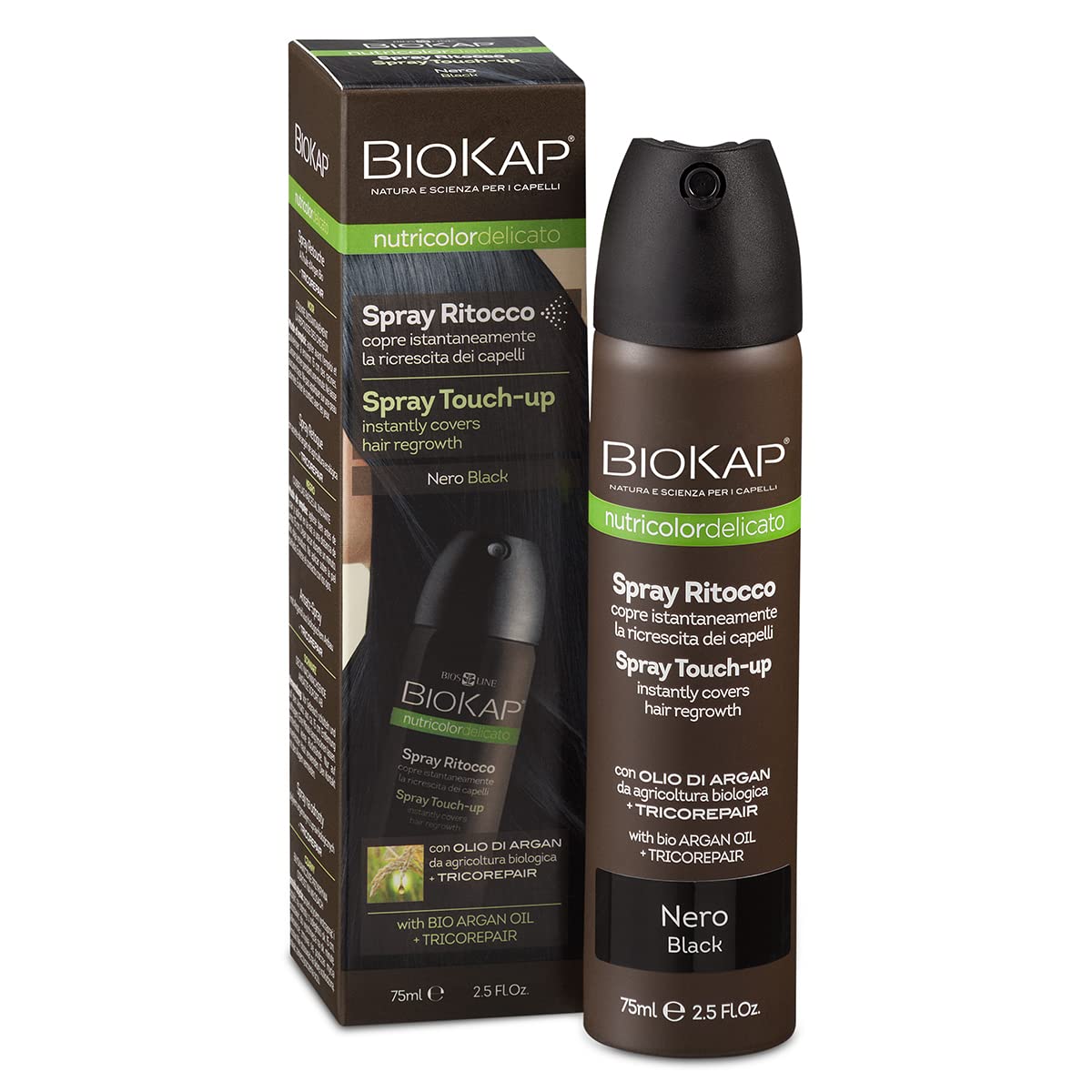 Biokap Spray Touch-Up, Black, 75ml (2.5 Fl Oz)