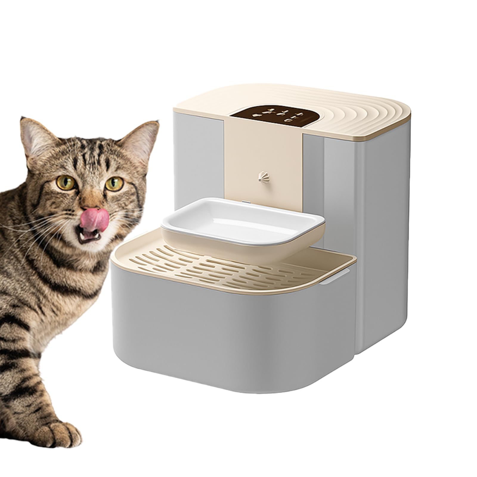 View 1 of **PARTS ONLY** KVIDA Cordless Cat Water Fountain with 4.5L Ceramic Bowl, Battery Powered Wireless Automatic Cat Drinking Fountain for Indoor Cats & Small Dogs, Timed Flow, Quiet Pump, No Filter Needed