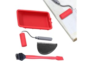 Silicone Glue Kit, Silicone Roller with Tray,Reusable Hand Tool Set, Wood Glue Applicator Set,Include Brush and Spreader, Spr