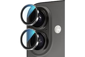 PandaShield 2 Pack Camera Lens Protector for iPhone 17/16/16 Plus, [Anti-Reflection & 98% High Transparency], 9H Explosion-Proof Glass, Anti-Scratch, Easy Installation, Case Friendly, Black