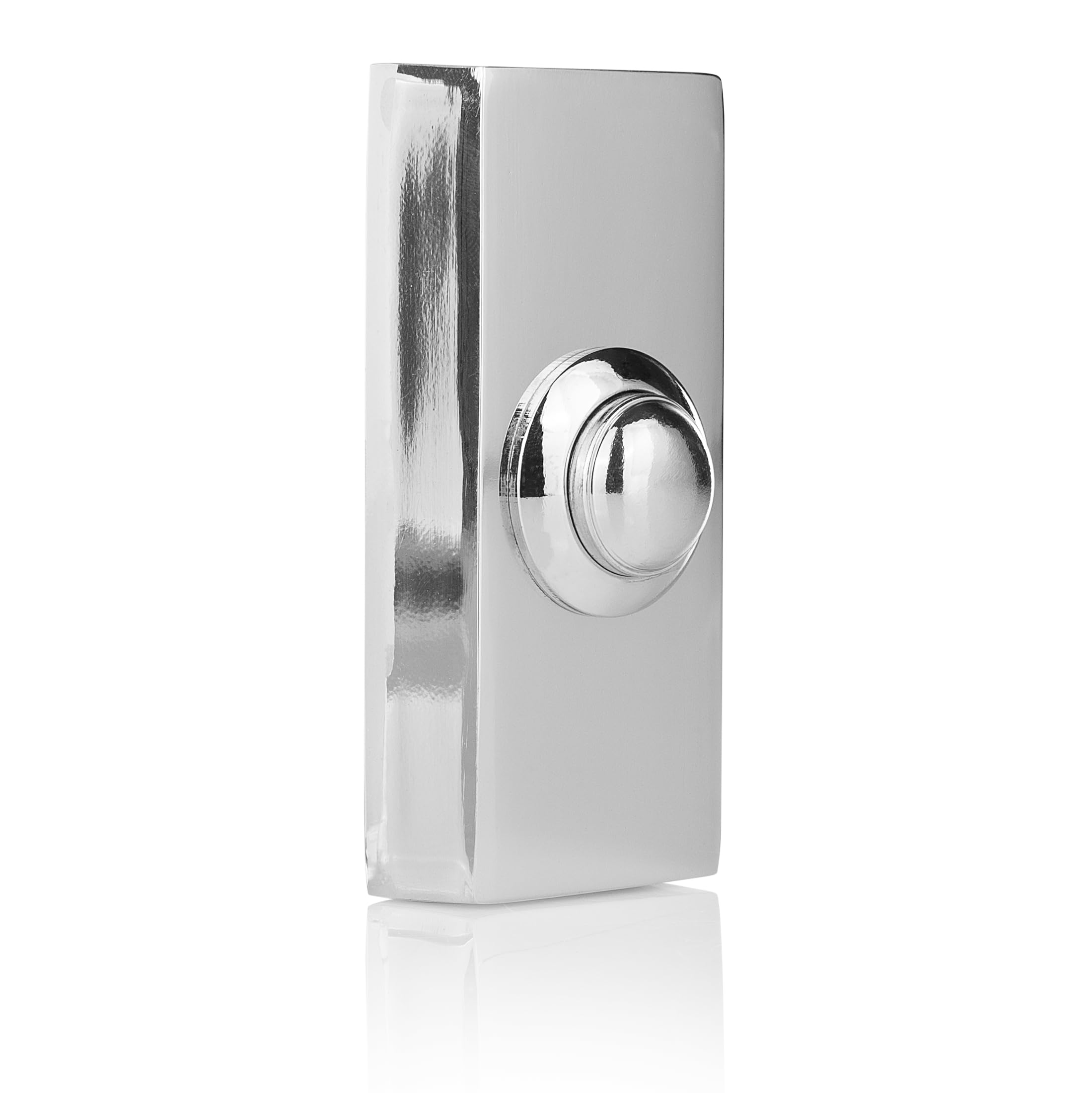 Byron Doorbell Push Button - Universal - For new or existing installations - 2-wire installation - Chrome finish