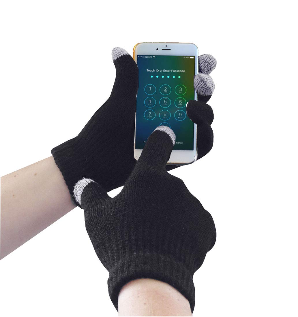 Portwest Touchscreen Knit Glove, Color: Black, Size: L/XL, GL16BKRL/XL
