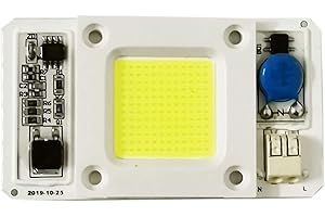 LANSAN 50W Driverless Solderless LED Chip Integrated Smart IC DIY (Cool White 10000-15000K)