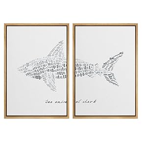 SIGNWIN Framed Wall Art Print Set Great White...