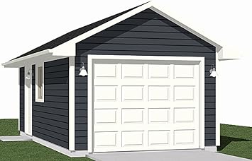 Amazon Com Garage Plans 1 Car Garage Plan 276 1 12 X 23 One Car Home Kitchen