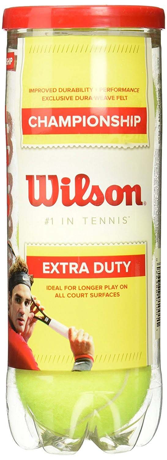 Wilson Championship Extra Duty 9 Tennis Ball (3x3), Yellow