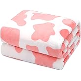 Pink Throw Blanket, Soft Plush Flannel Fleece Blanket for Couch Bed Sofa, Cute Pink Room Decor Gifts for Teen Pre Girls, Gift for Teen Girls, Girls & Women, Girly Cute Birthday Gifts, 40x50 Inch